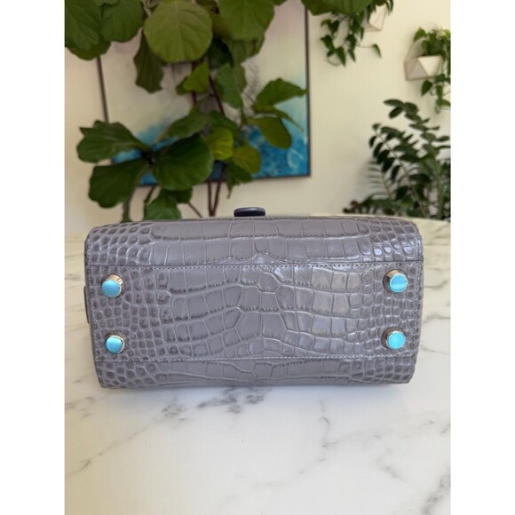 SENREVE MIDI MAESTRA Dragon Storm Grey Croc Leather Silver Convertible Bag Italy main image 5